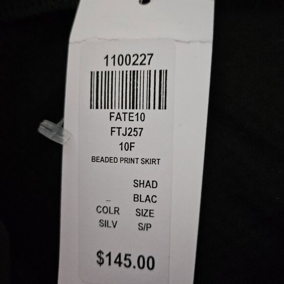 FATE Beaded Geometric Print Skirt Small By Fate Black & Silver - Picture 4 of 4